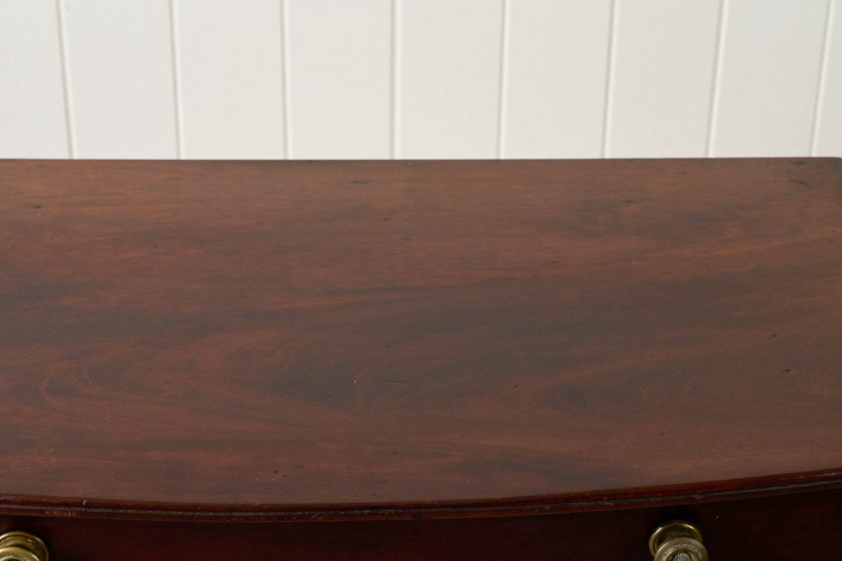Antique English Regency Mahogany Single Drawer Bow Front Table