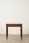 Load image into Gallery viewer, 19th Century English Mahogany Single Drawer Writing Table with Inlay Top + Fluted Legs
