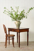 Load image into Gallery viewer, 19th Century English Mahogany Single Drawer Writing Table with Inlay Top + Fluted Legs

