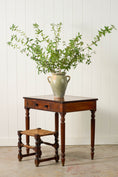Load image into Gallery viewer, 19th Century English Mahogany Single Drawer Writing Table with Inlay Top + Fluted Legs
