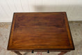 Load image into Gallery viewer, 19th Century English Mahogany Single Drawer Writing Table with Inlay Top + Fluted Legs
