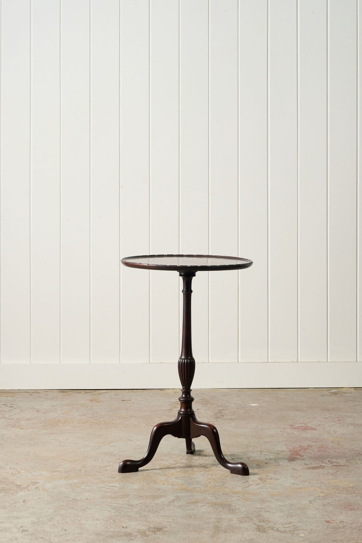 Antique Mahogany Tripod Tea Table With Beaded Lip Detail