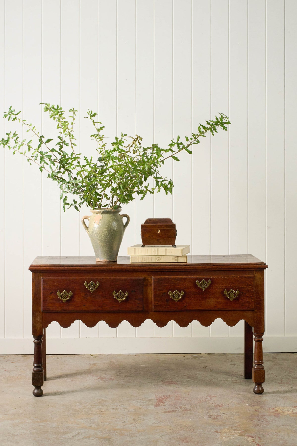 18th Century 2 Drawer Oak Dresser Base