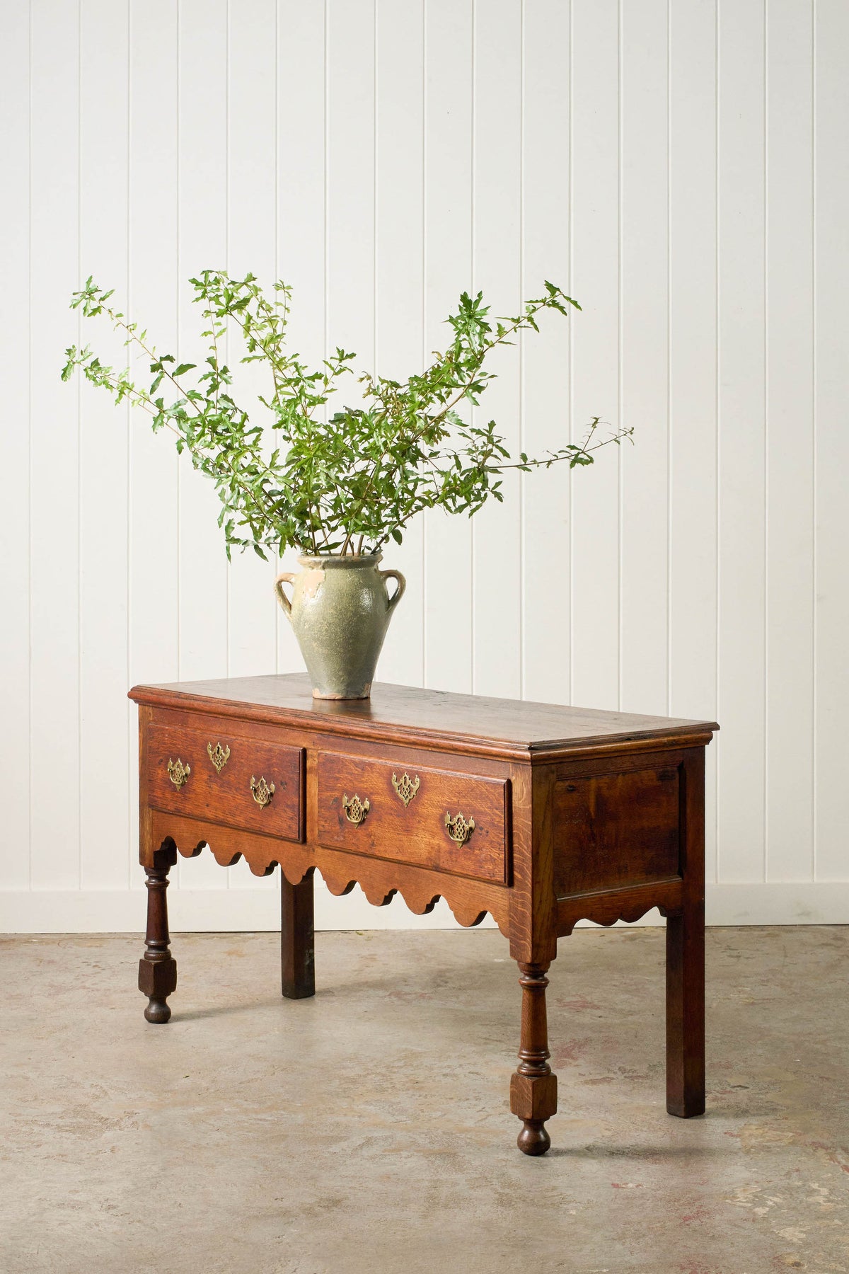 18th Century 2 Drawer Oak Dresser Base