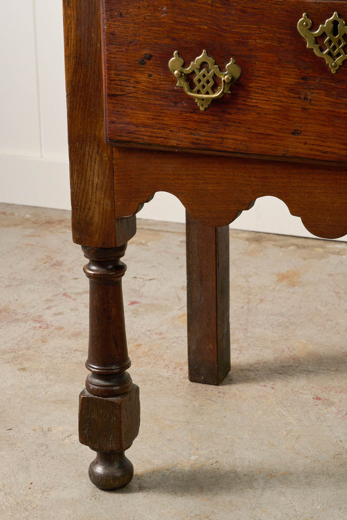 18th Century 2 Drawer Oak Dresser Base