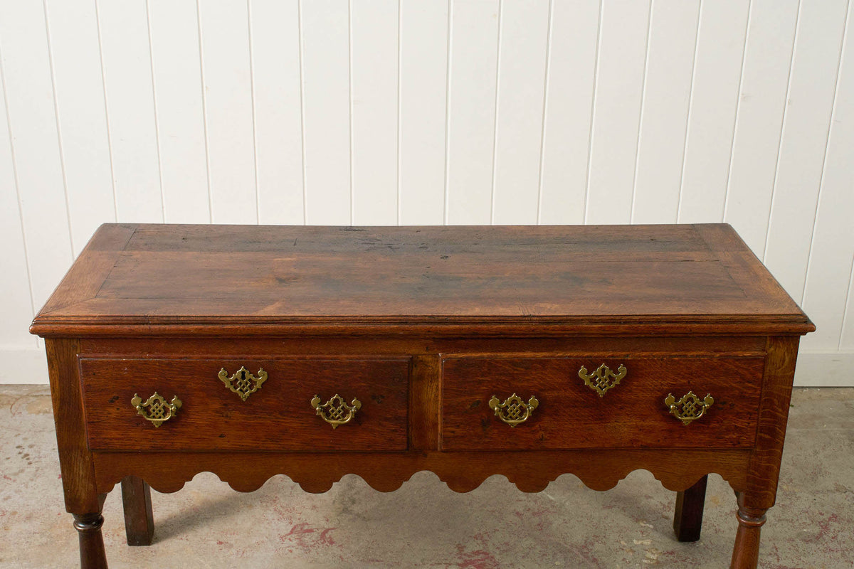 18th Century 2 Drawer Oak Dresser Base