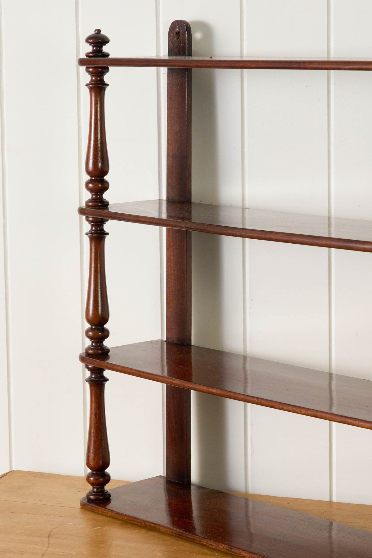 Victorian English 4-Tier Mahogany Hanging Shelf