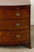 Load image into Gallery viewer, 19th Century English Mahogany Bowfront 3-Drawer Chest with Brushing Slide
