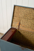 Load image into Gallery viewer, Antique English Painted Blue Trunk
