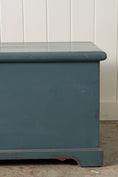 Load image into Gallery viewer, Antique English Painted Blue Trunk
