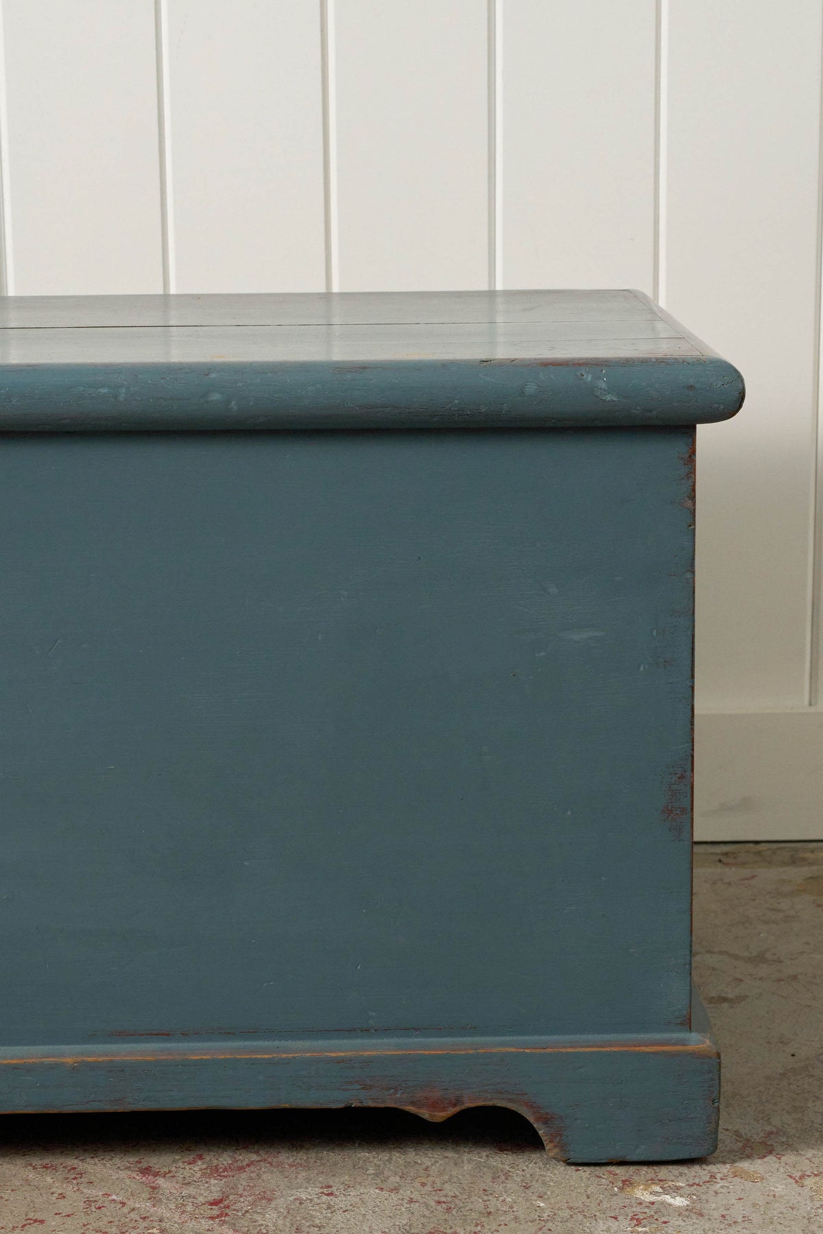 Antique English Painted Blue Trunk