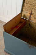 Load image into Gallery viewer, Antique English Painted Blue Trunk
