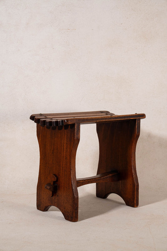 Antique Oak Slat Stool