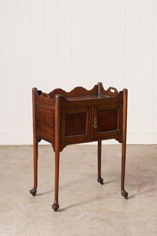 19th Century Mahogany Tray Top Bedside Cabinet