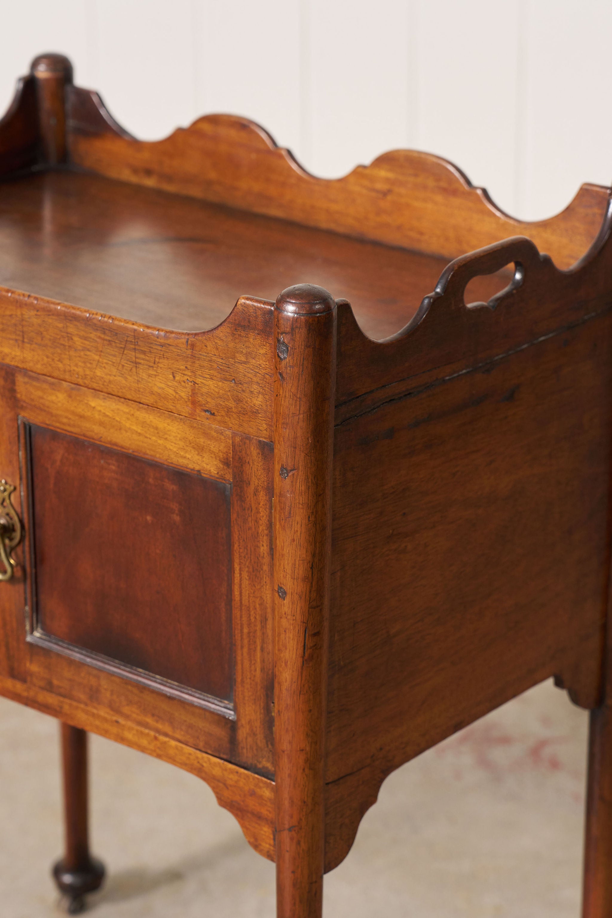 19th Century Mahogany Tray Top Bedside Cabinet
