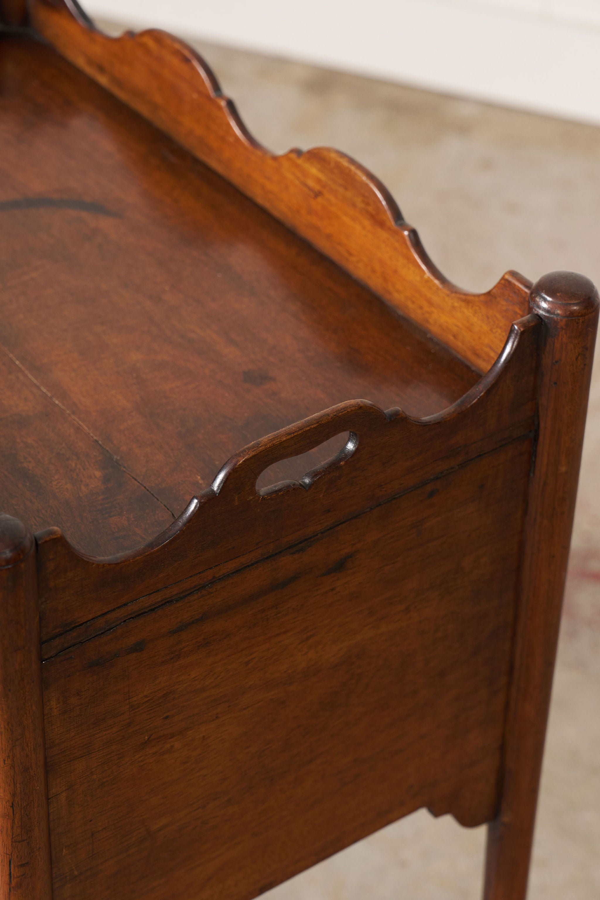 19th Century Mahogany Tray Top Bedside Cabinet
