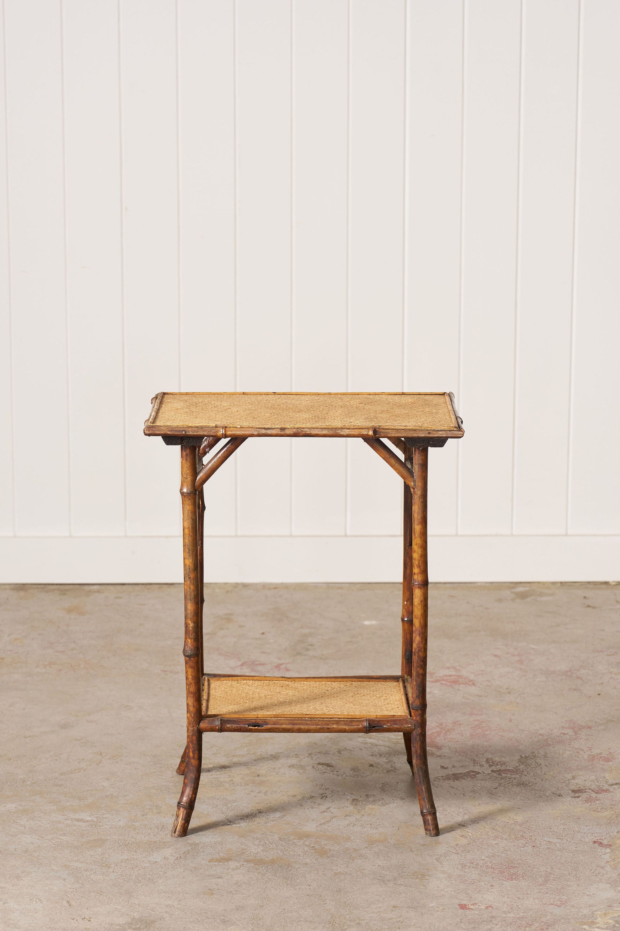 19th Century Tiger Bamboo Rectangular Side Table