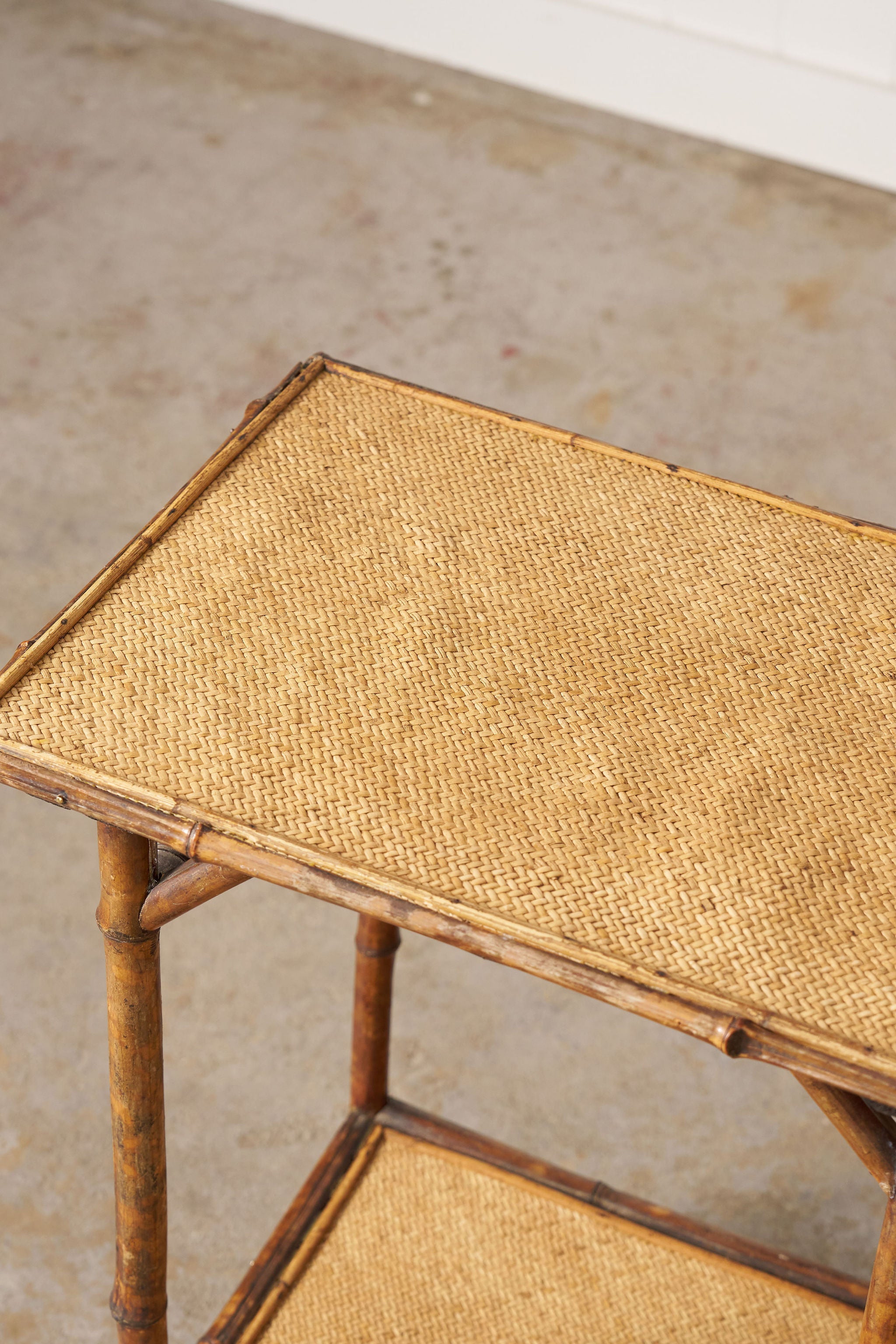 19th Century Tiger Bamboo Rectangular Side Table