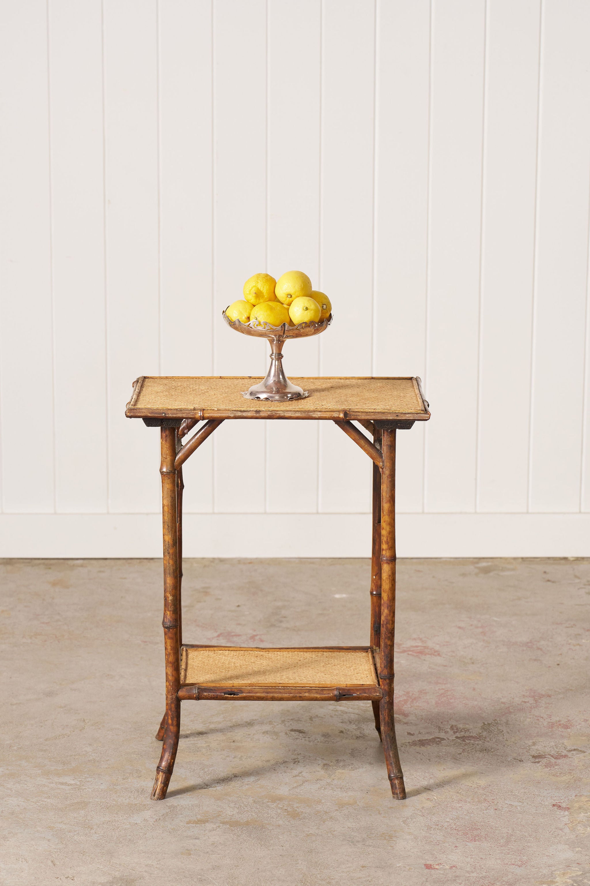 19th Century Tiger Bamboo Rectangular Side Table