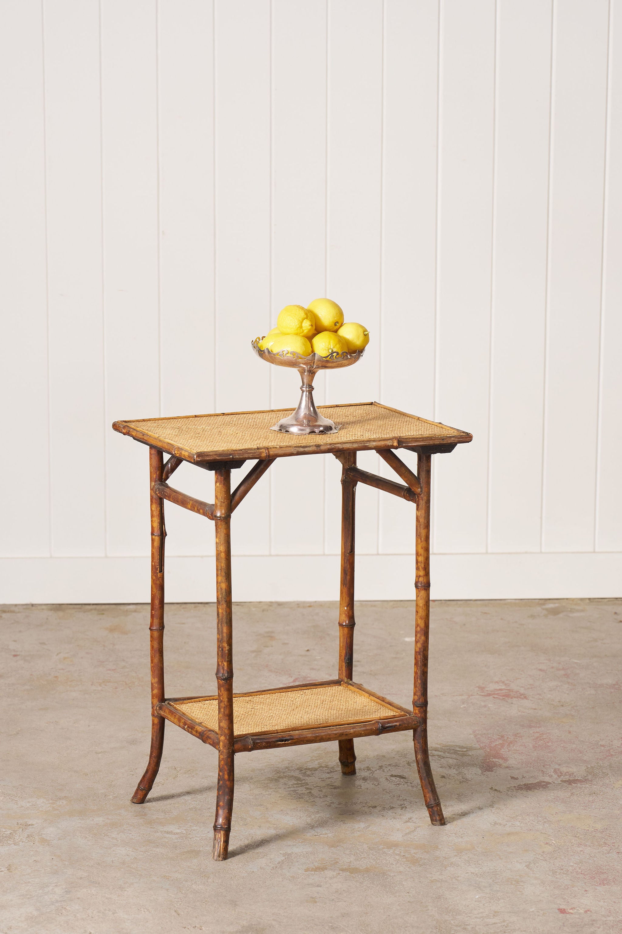 19th Century Tiger Bamboo Rectangular Side Table