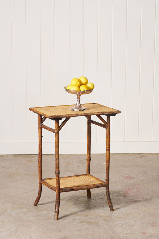 19th Century Tiger Bamboo Rectangular Side Table