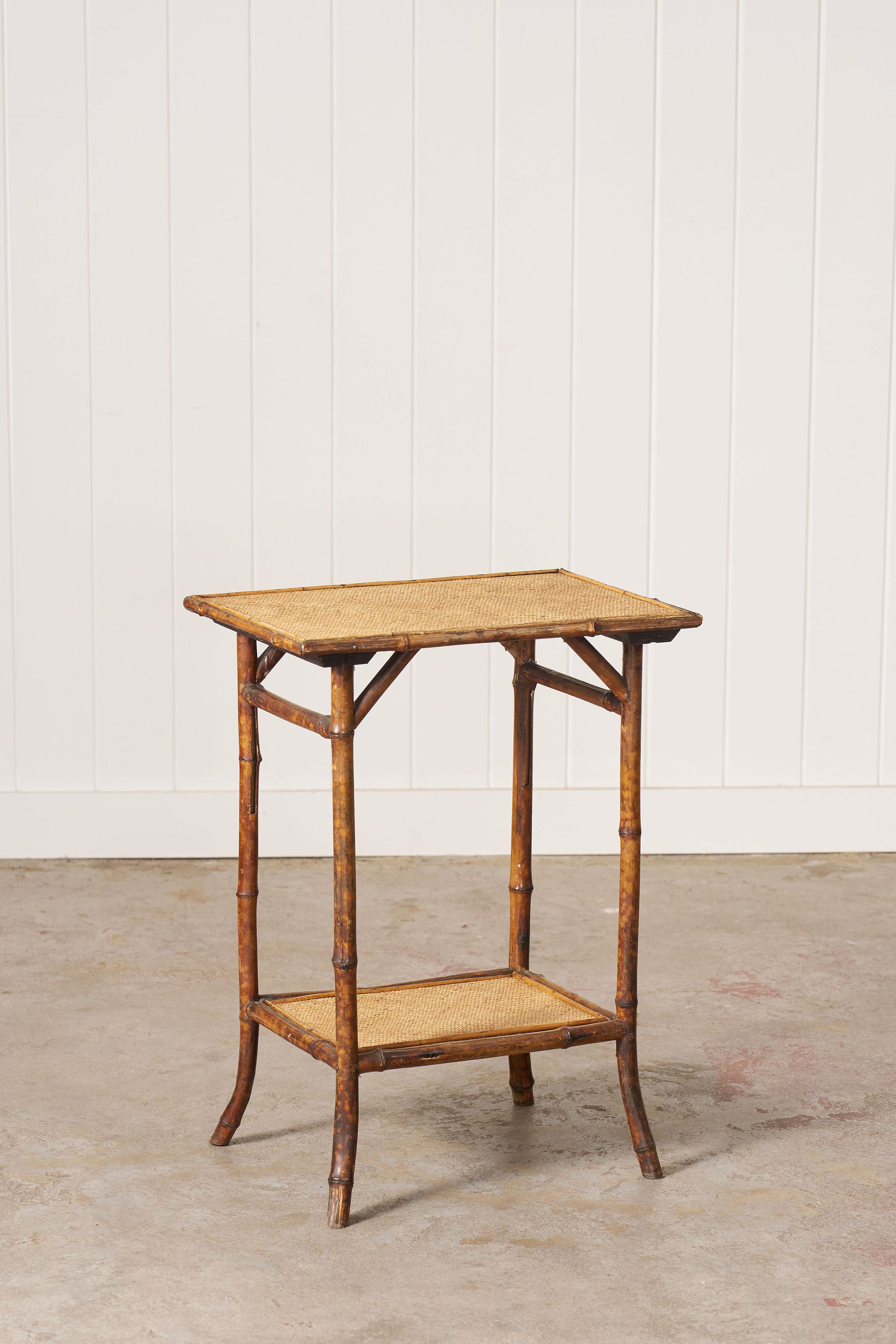 19th Century Tiger Bamboo Rectangular Side Table