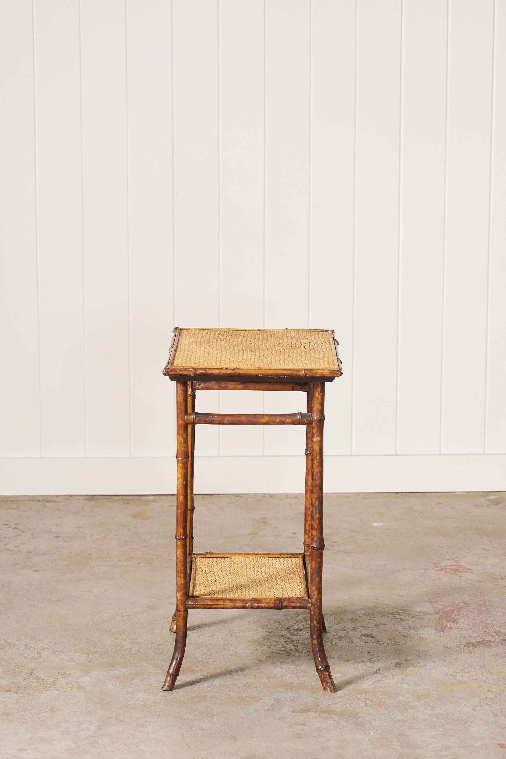 19th Century Tiger Bamboo Rectangular Side Table