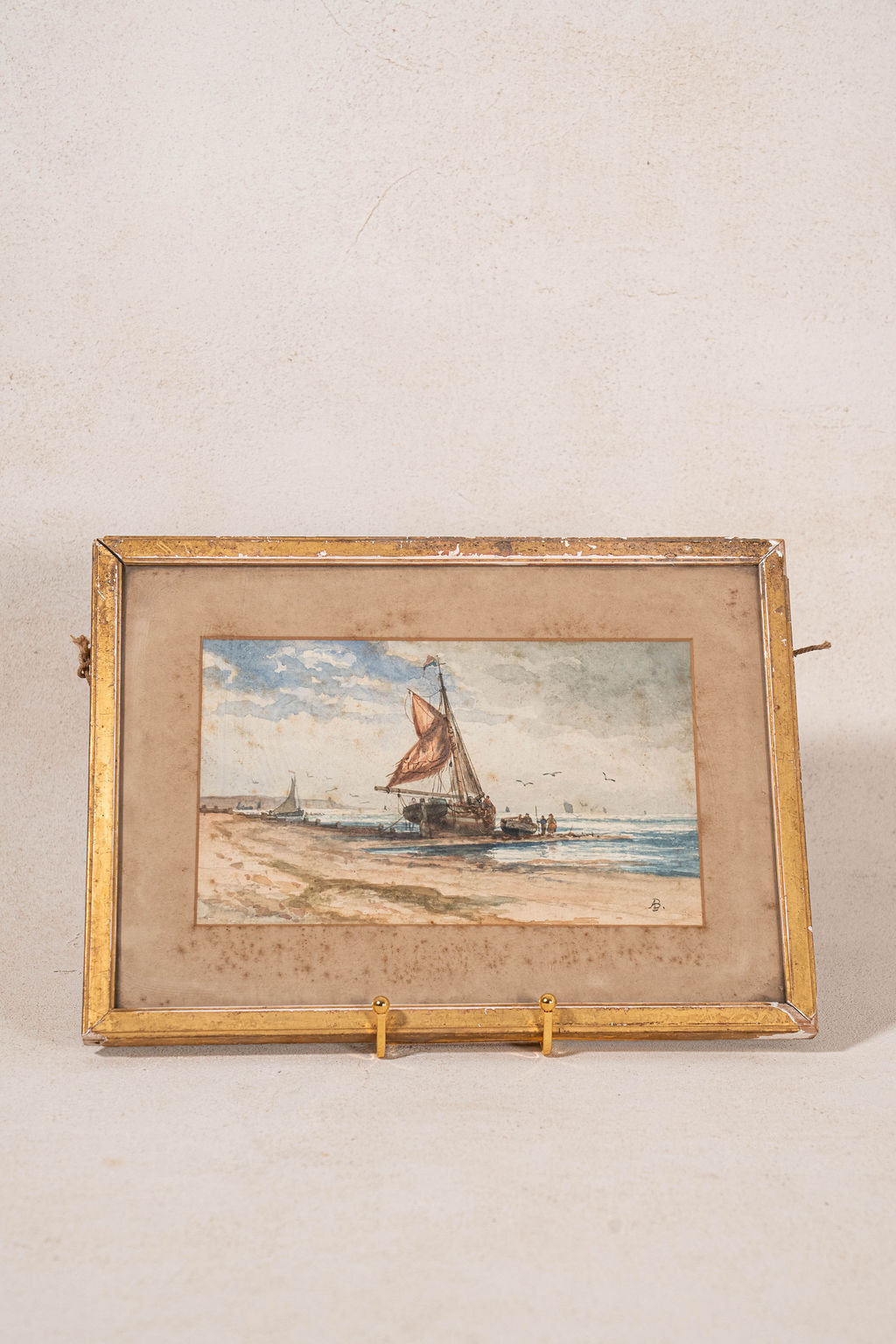 Antique French Original Watercolor attributed to Auguste Ballin (c. 1842-1885)