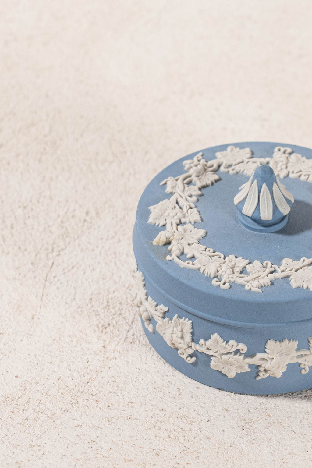 Wedgwood Blue Jasperware Lidded Trinket Dish