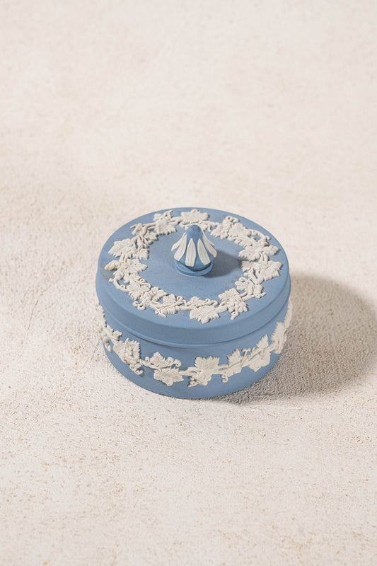 Wedgwood Blue Jasperware Lidded Trinket Dish