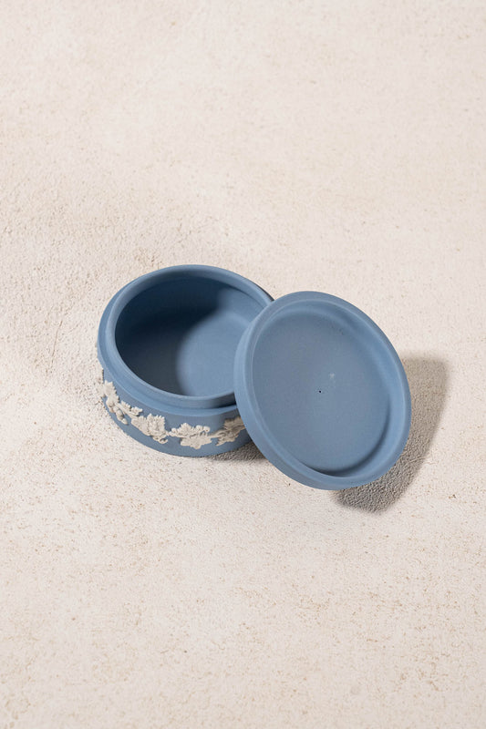 Wedgwood Blue Jasperware Lidded Trinket Dish