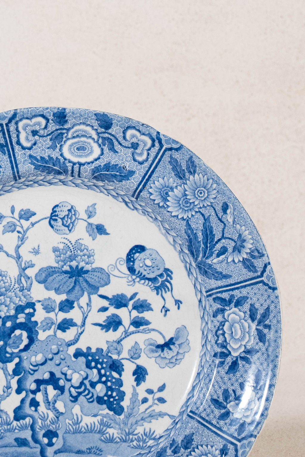 SET of 4 | Spode Blue + White India Plates (c. 1784)