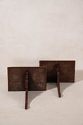 Load image into Gallery viewer, PAIR English Mahogany Wall Brackets with Carved Shelf
