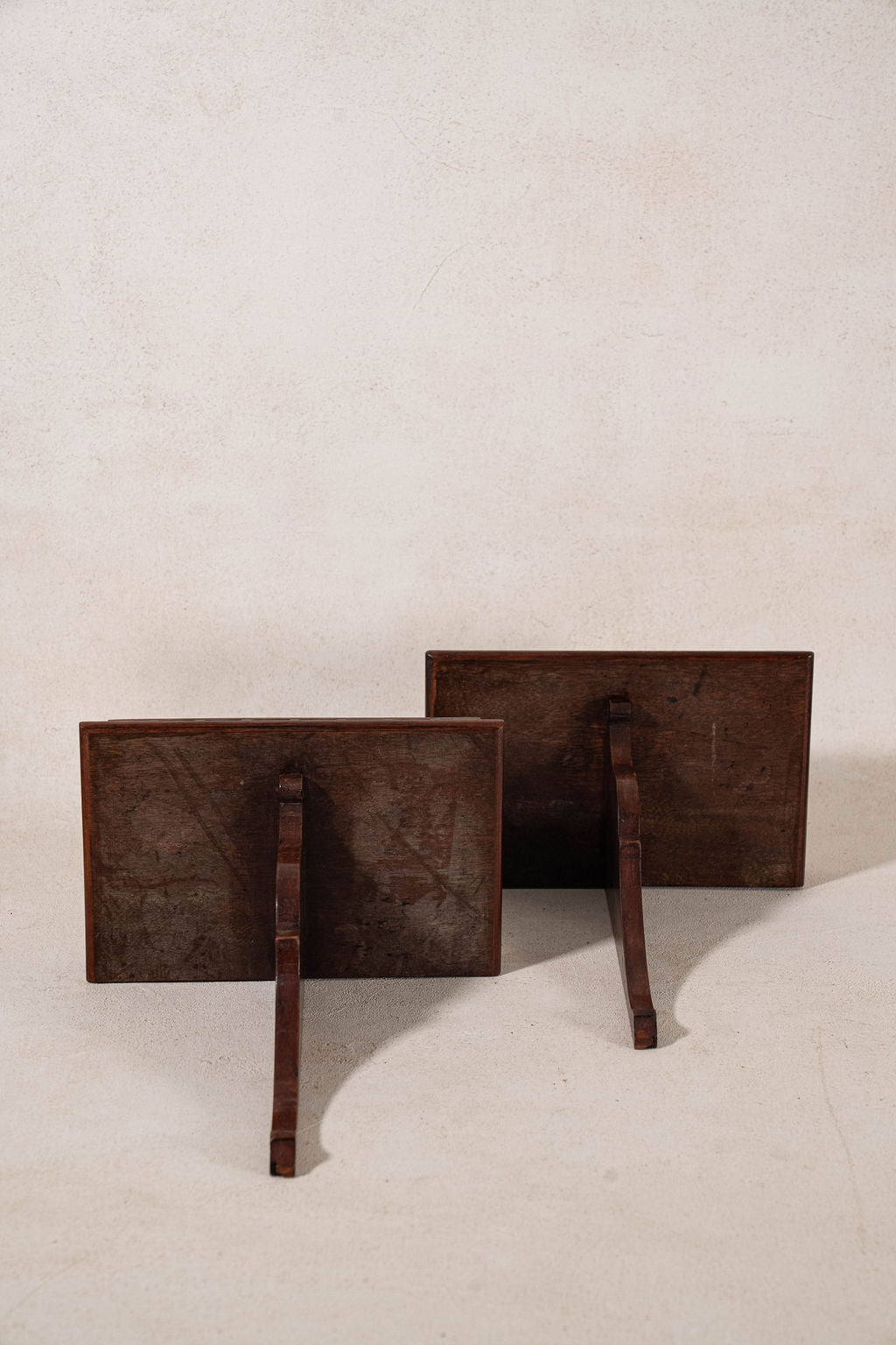 PAIR English Mahogany Wall Brackets with Carved Shelf