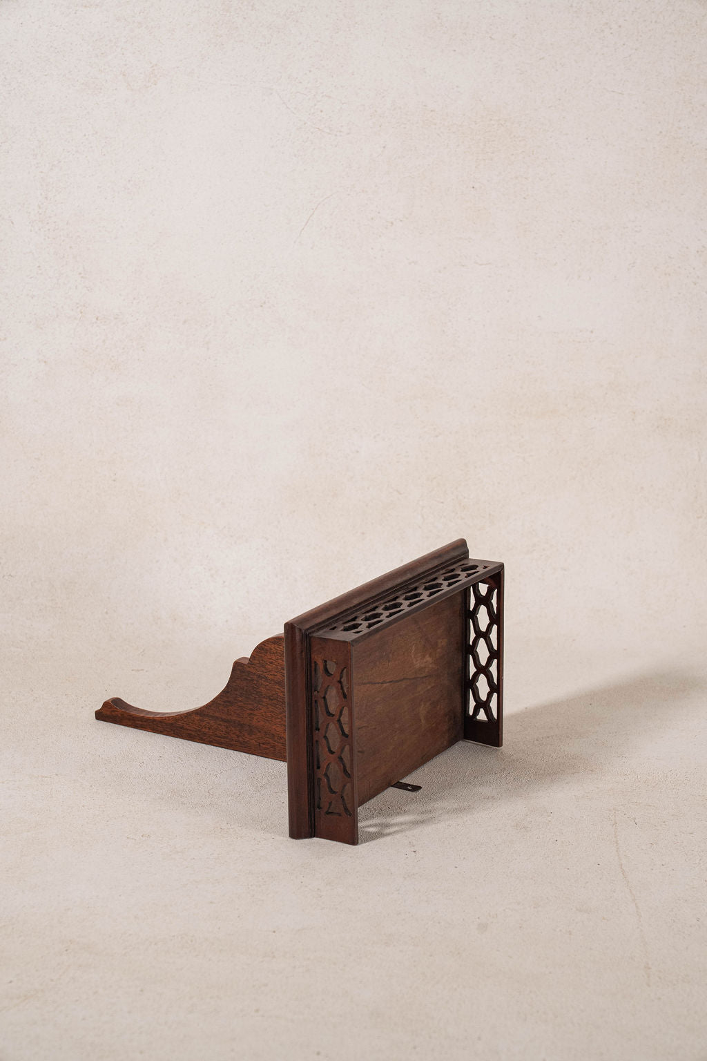 PAIR English Mahogany Wall Brackets with Carved Shelf