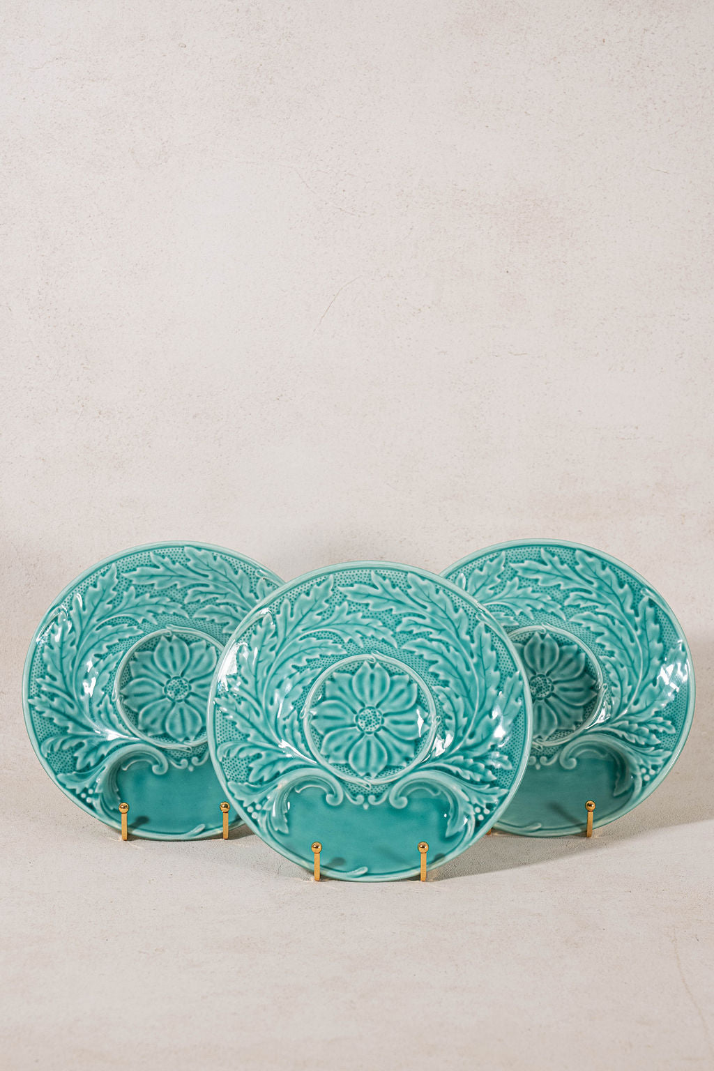 Vintage French Majolica Seafoam Artichoke Plate