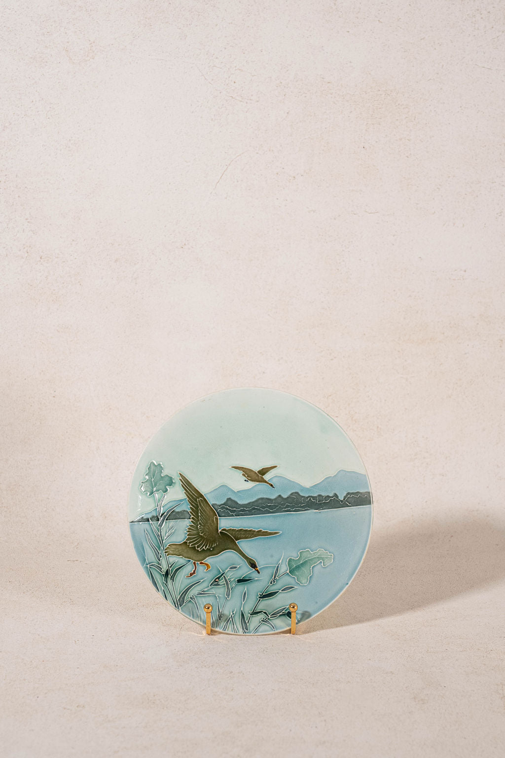 Antique Italian Richard Ginori Majolica Bird Plate