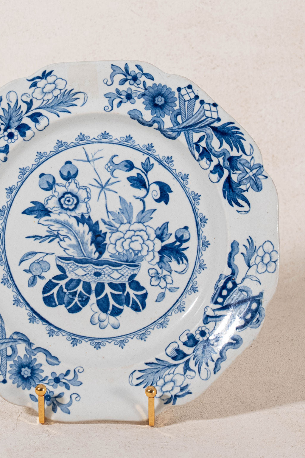 Antique Ironstone China ‘Ferns Needle + Thread’ Plate
