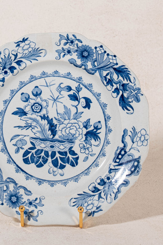 Antique Ironstone China ‘Ferns Needle + Thread’ Plate