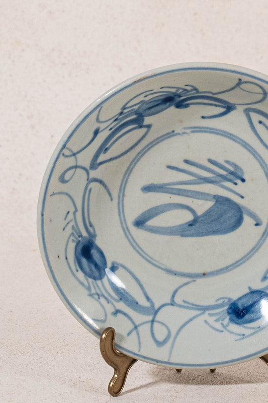 Late 19th-Early 20th C. Chinese Blue + White Saucer