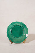 Load image into Gallery viewer, Antique Wedgwood Green Majolica Sunflower Plate | Paler Glazing in Color
