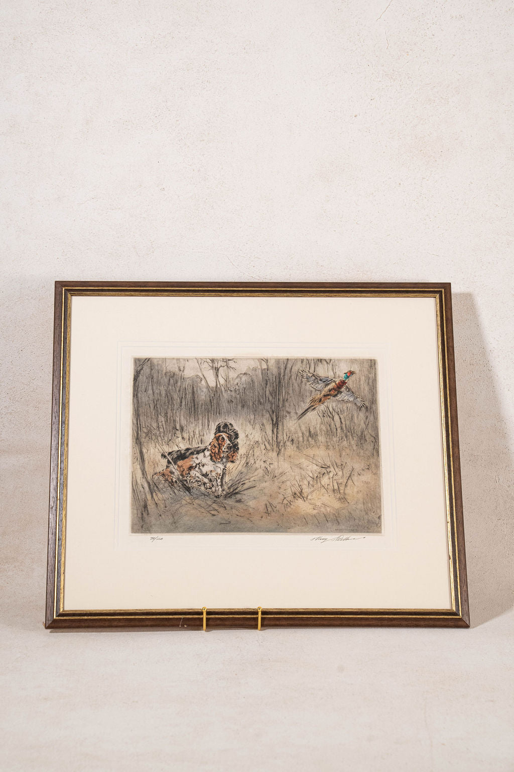 PAIR of Hand Colored English Engravings of Pheasant Hunt by Henry Wilkinson (British; signed limited edition)