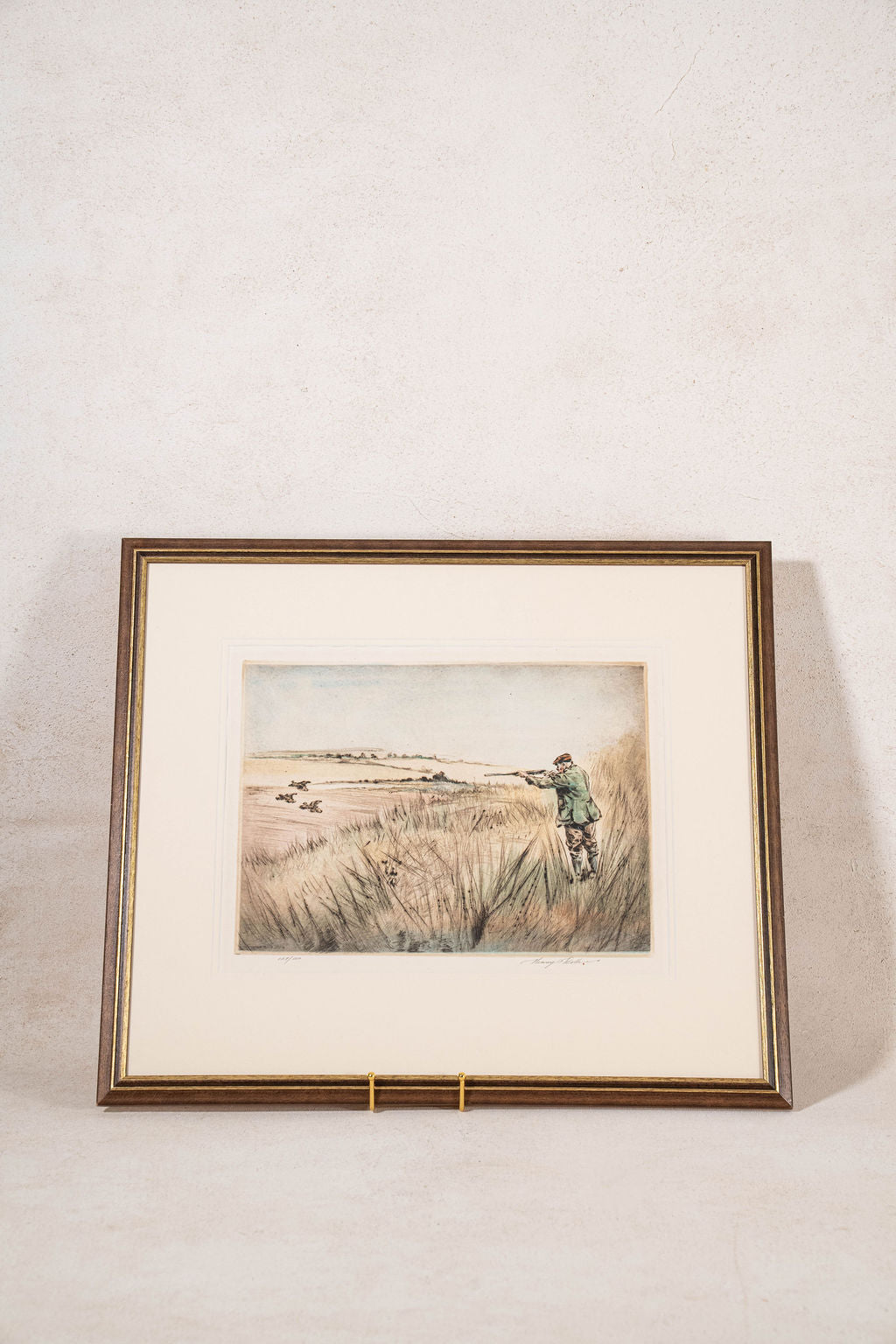 PAIR of Hand Colored English Engravings of Pheasant Hunt by Henry Wilkinson (British; signed limited edition)