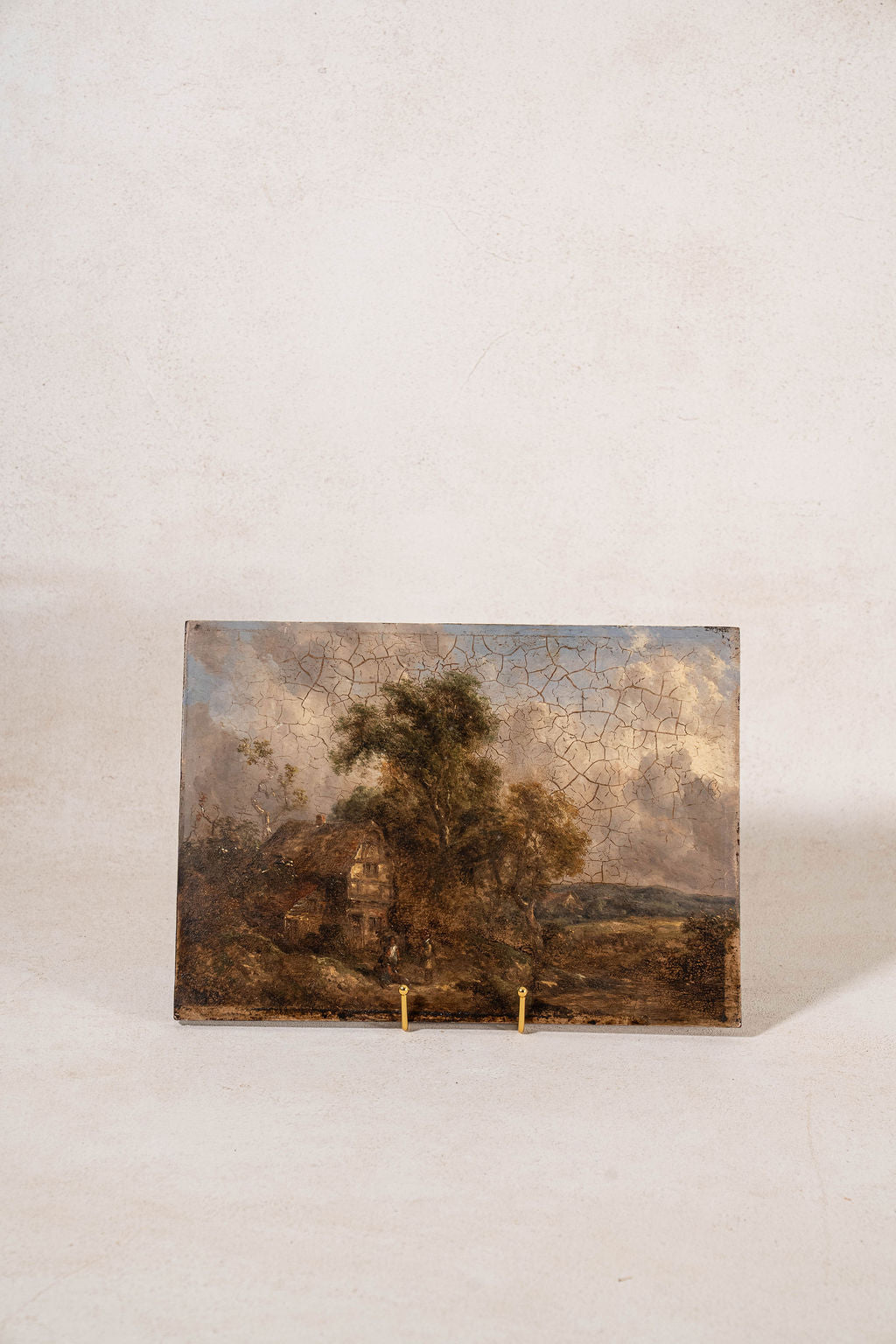 Antique Original English Country Landscape on Board