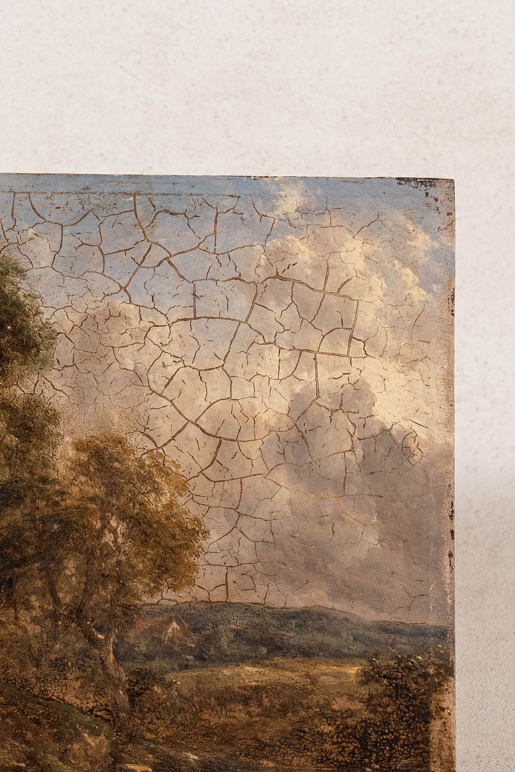 Antique Original English Country Landscape on Board