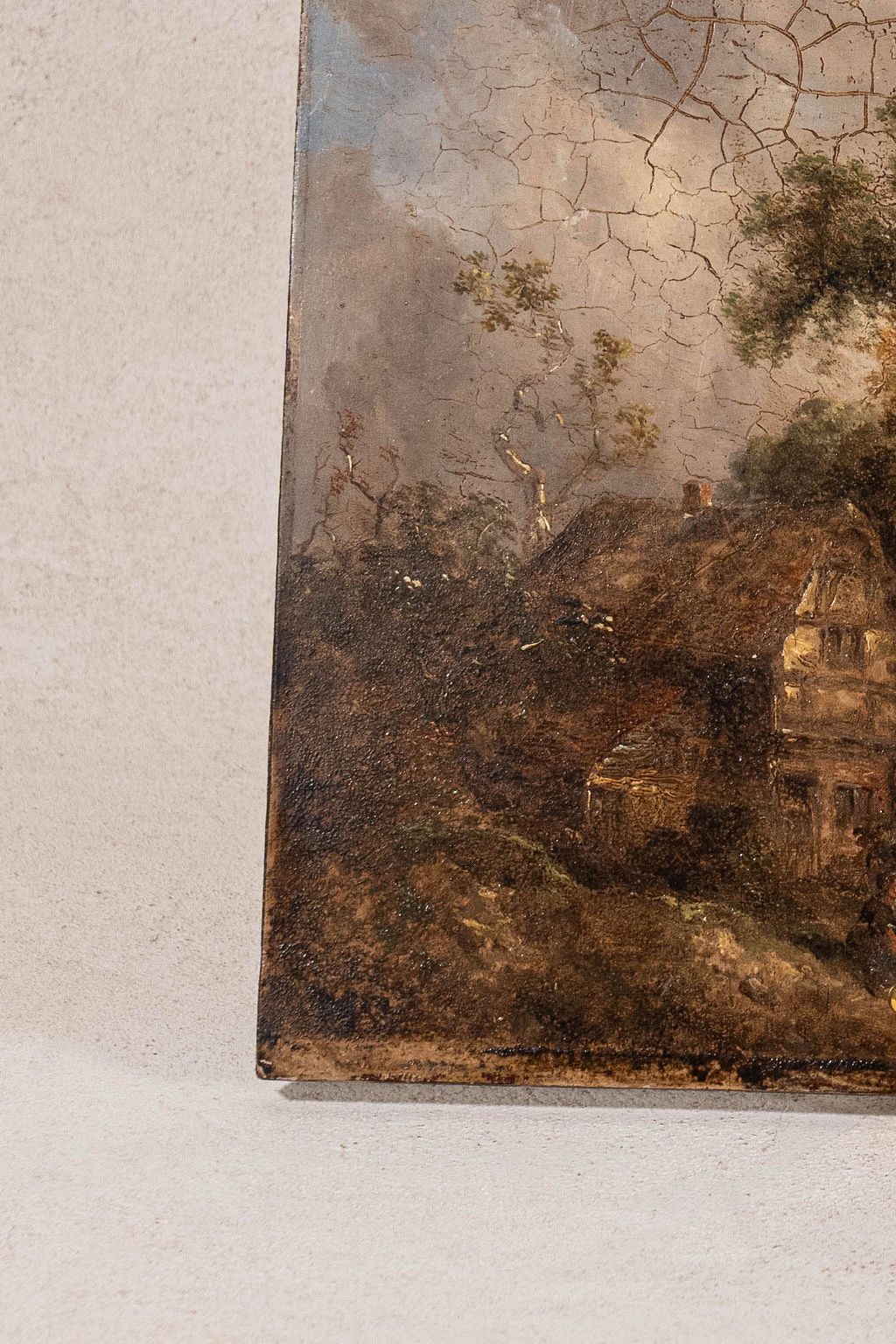 Antique Original English Country Landscape on Board