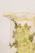 Load image into Gallery viewer, Hand Painted + Stamped Ceramic Floral Pitcher (c. 1945)
