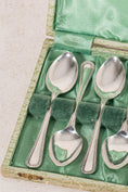 Load image into Gallery viewer, SET of 6 | English Silver Plate Spoons in Original Sage Green Box
