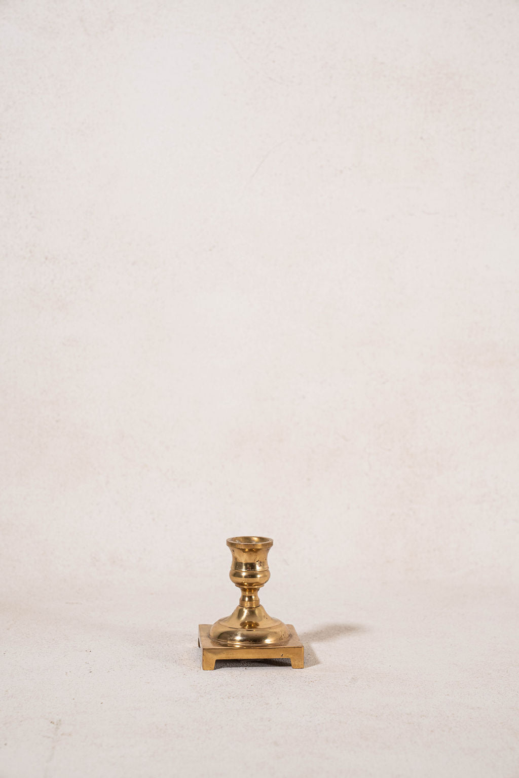 Petite Brass Candlestick on Square Base