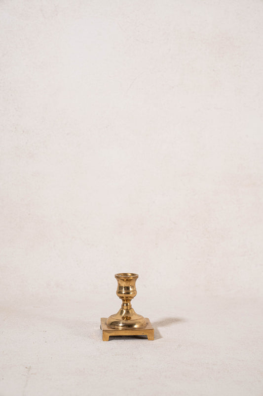 Petite Brass Candlestick on Square Base